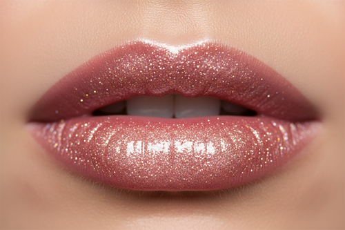 maak deze nu met glittet roze lipglos